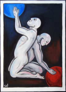 Always 2 teams
Huile sur carton pressé70x50cm