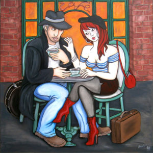 Cappucino100X100 acrylique toile