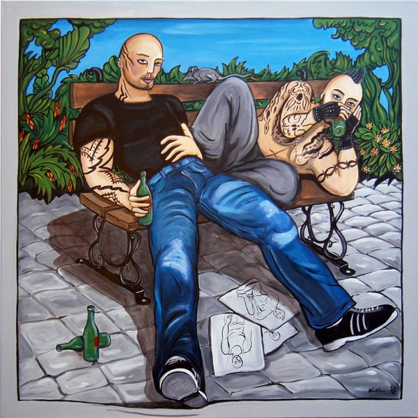 chilling in the park
100X100 acrylique/toile