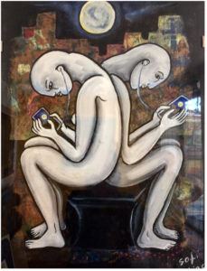 Moon watchers
Huile sur carton pressé70x50cm