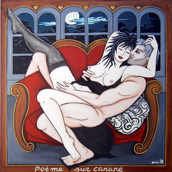 Poème sur canapé
100X100  acrylique/toile