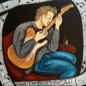 I got the Blues for you100x100acrylique  toile
